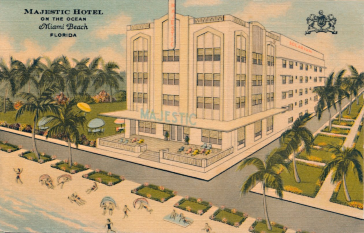 Okyanusta Görkemli Otel. Miami Sahili, Florida, 1940