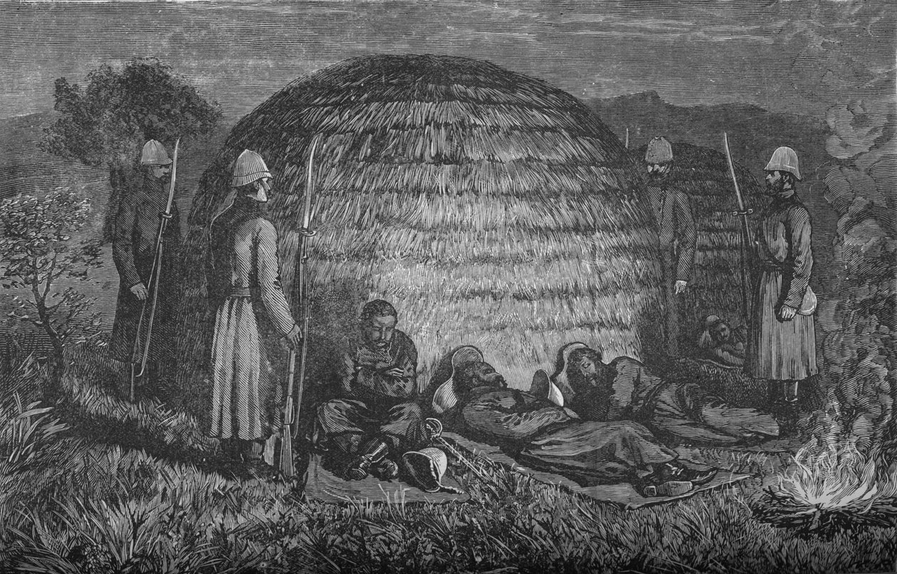 Binbaşı Marter ve adamları, yerli Kraal