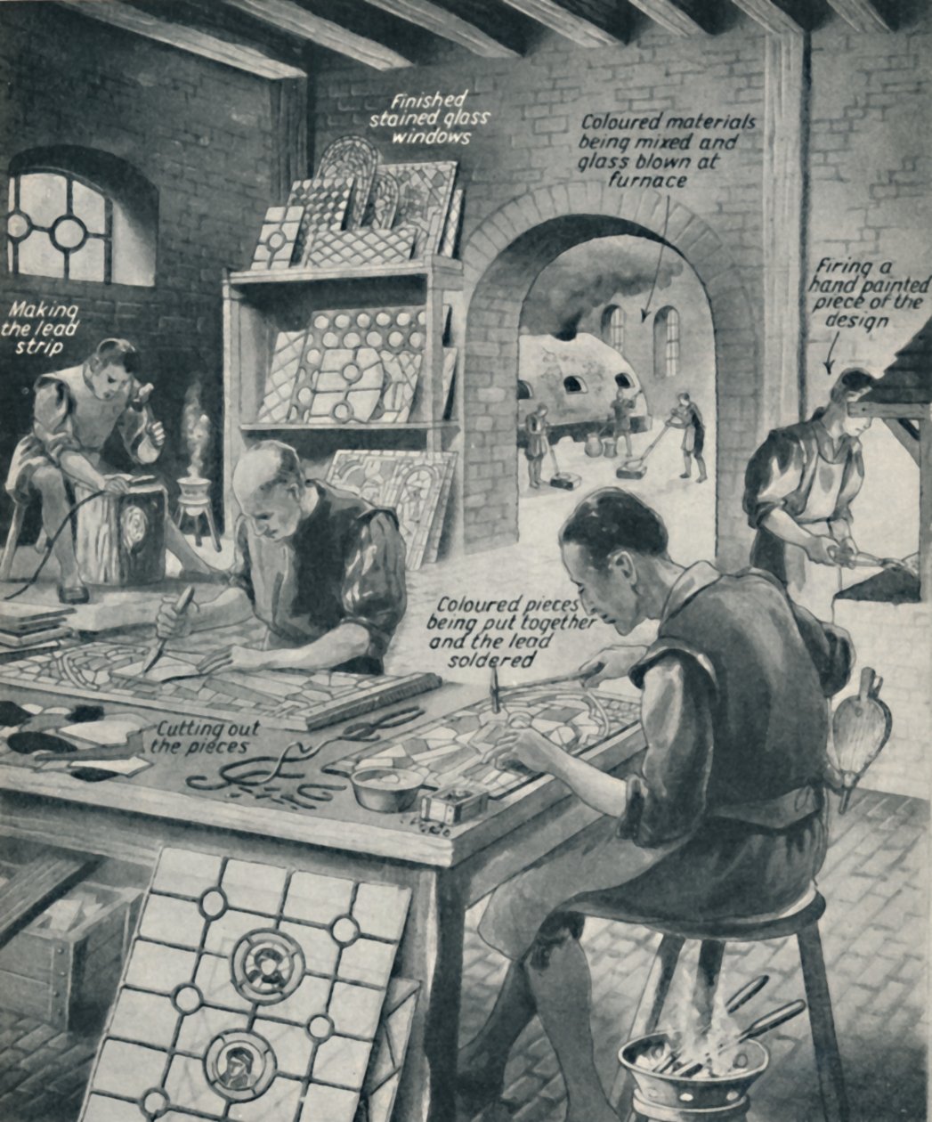 Vitray Pencere Yapımı, c1934 by Unbekannt