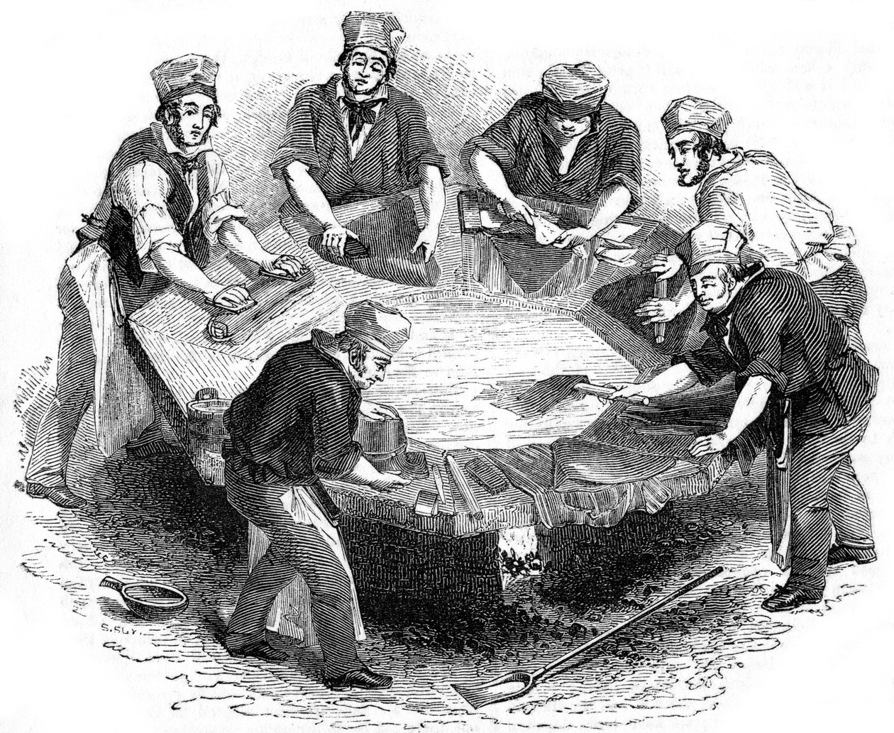 Kunduzdan şapka yapımı, 1841 by Unbekannt