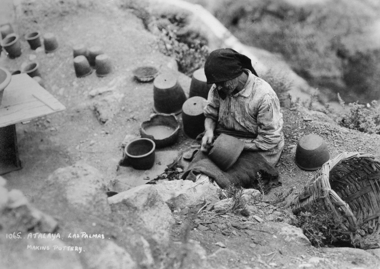 Çömlek yapımı, Atalaya, Las Palmas, Gran Canaria, Kanarya Adaları, İspanya, c1920s-c1930s by Unbekannt