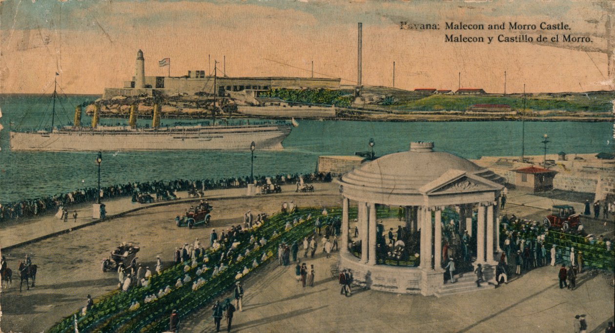 Malecon ve Morro Kalesi, Havana, Küba, c1920 by Unbekannt