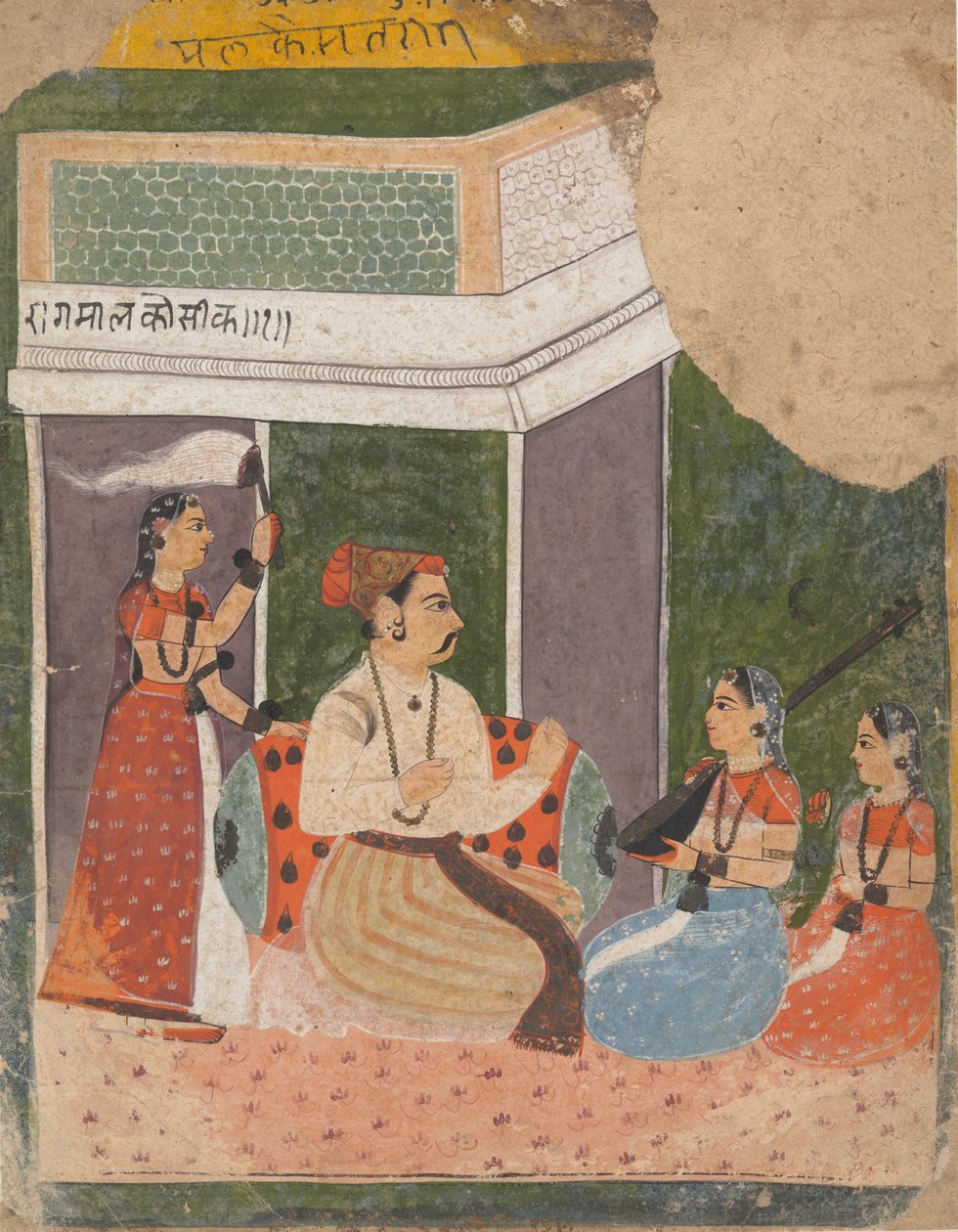 Malkos Raga: Dağınık Ragamala Serisinden Sayfa, Müzikal Modların Çelengi, ca. 1640-50. by Unbekannt