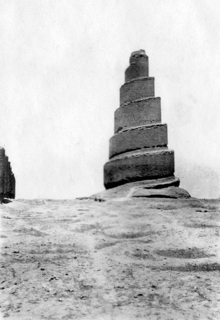Malwiya kulesi, Samarra, Mezopotamya, 1918 by Unbekannt