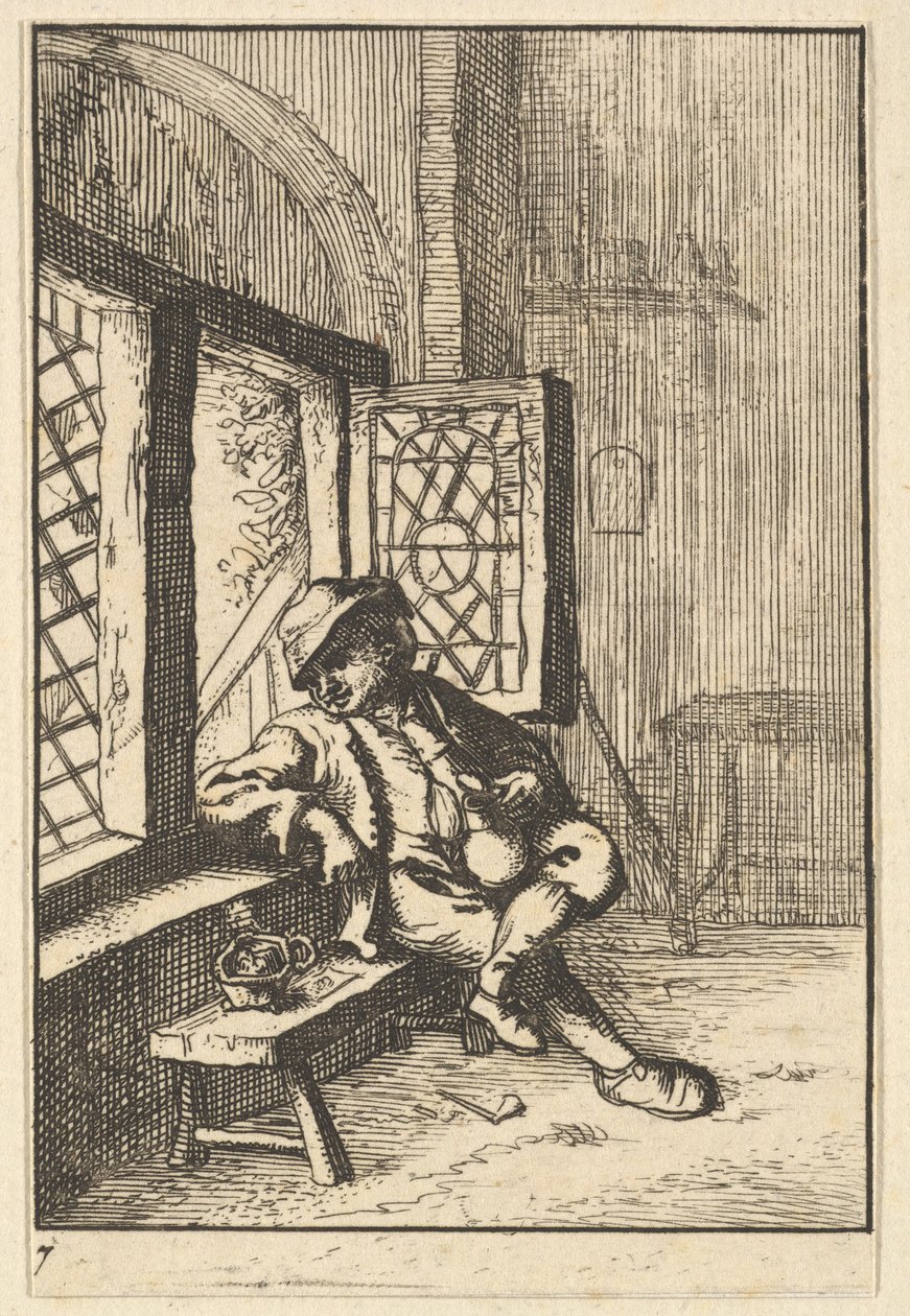 Pencerenin Yanında Oturan Adam kopyası, 1610-85. by Unbekannt
