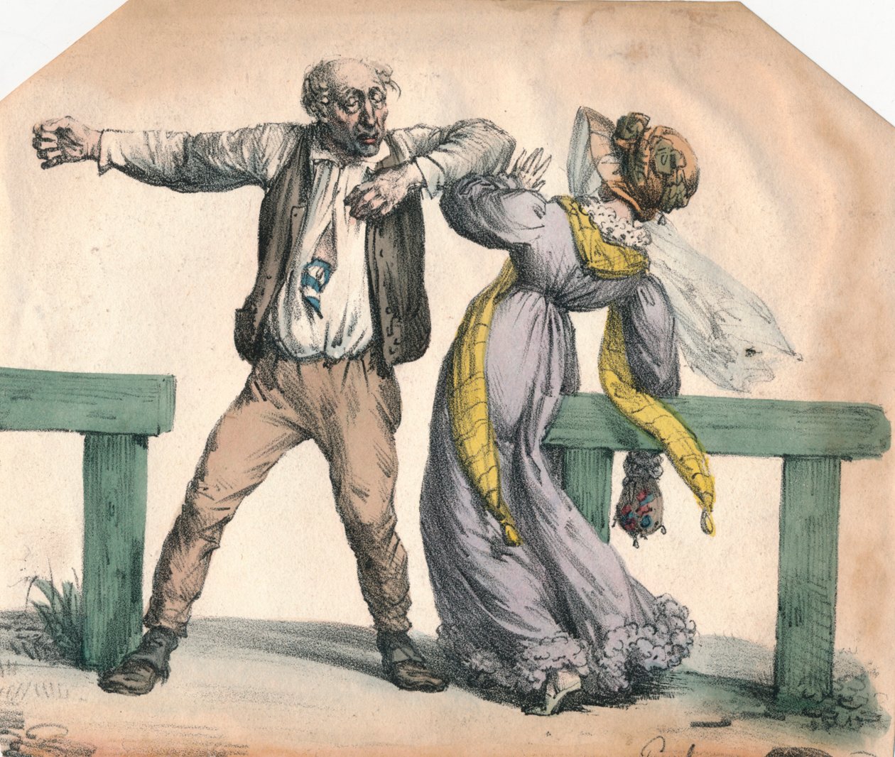 Bir kadına saldıran adam, 1855. by Unbekannt