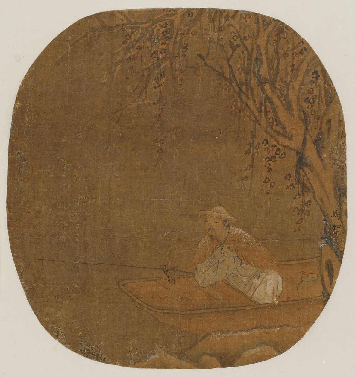 Bir ağacın altında bir tekneden balık tutan adam, Muhtemelen Ming hanedanı, 1368-1644. by Unbekannt