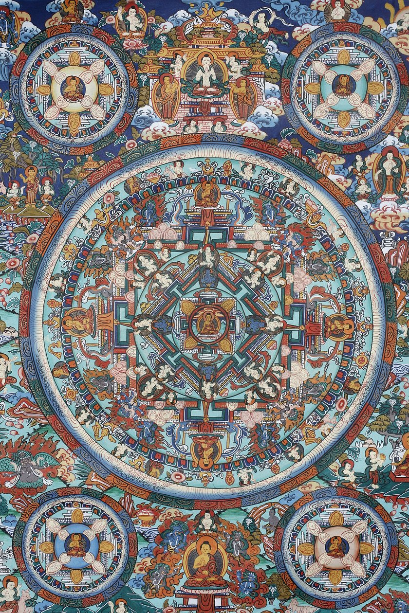 Mandala bir Tibet thangka, Bhaktapur, Nepal by Unbekannt