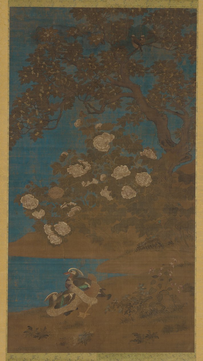 Mandarin ördekleri ve çiçekleri, Ming veya Qing hanedanı, 17. yüzyıl. by Unbekannt