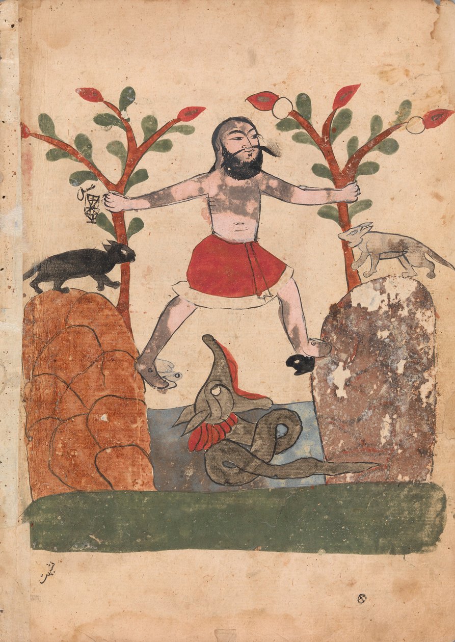 İnsanın Kaderi veya Ejderhanın Yaşadığı Bir Kuyuya Sığınan Adam, Folyo..., 18. yüzyıl. by Unbekannt
