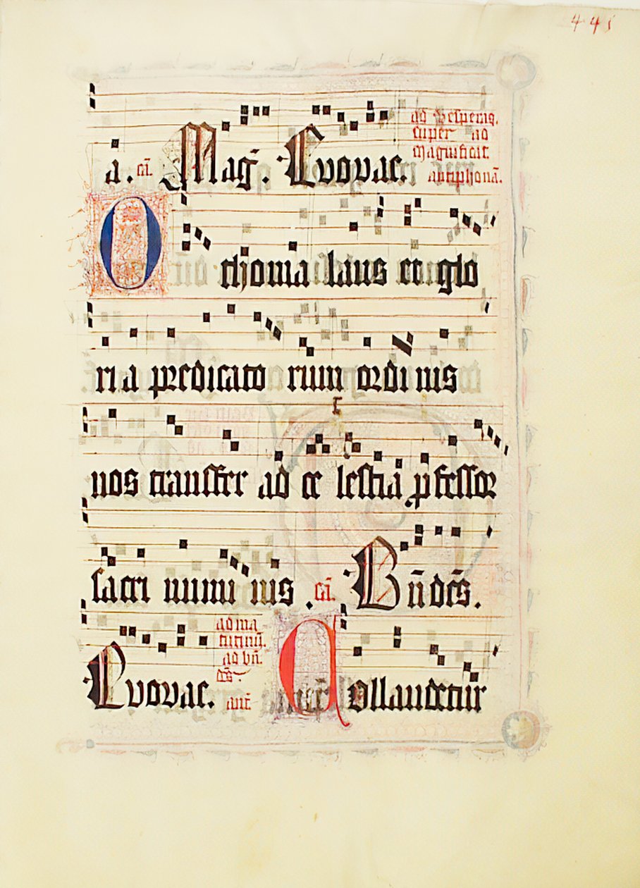 Elyazması Yaprağı, bir Antiphonary