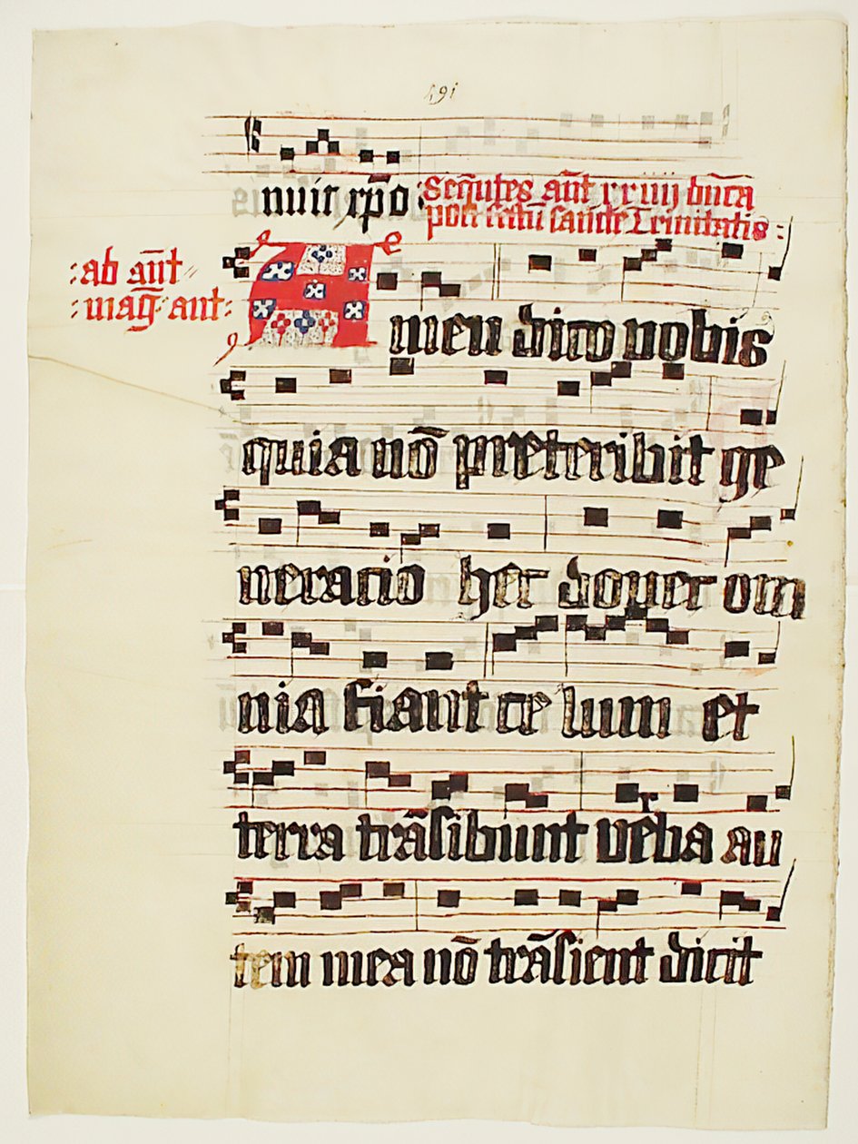 Baş Harfi A ile El Yazması Yaprağı, bir Antiphonary