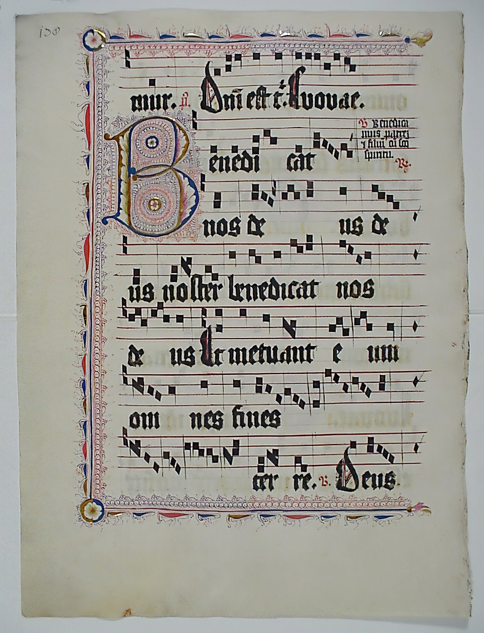 Baş Harfi B ile El Yazması Yaprağı, bir Antiphonary