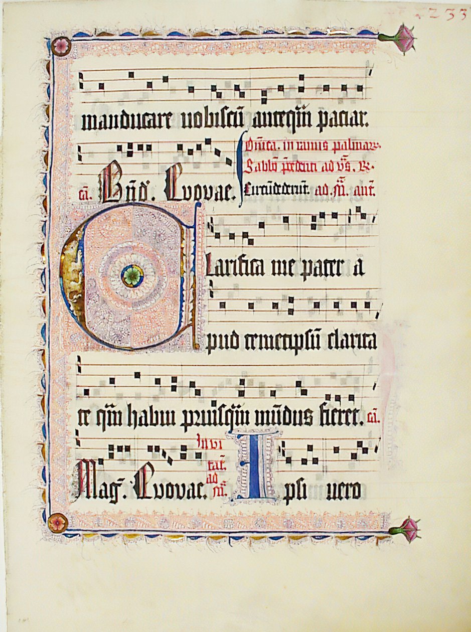 Baş Harfi C ile El Yazması Yaprağı, bir Antiphonary