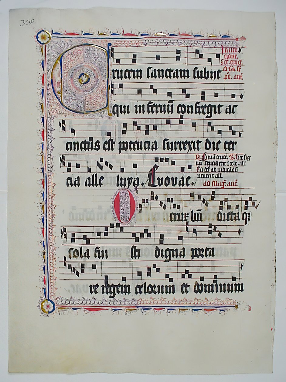 Bir Antiphonary, Almanca, 15. yüzyılın ikinci çeyreğinden Baş Harfi C ile El Yazması Yaprağı. by Unbekannt