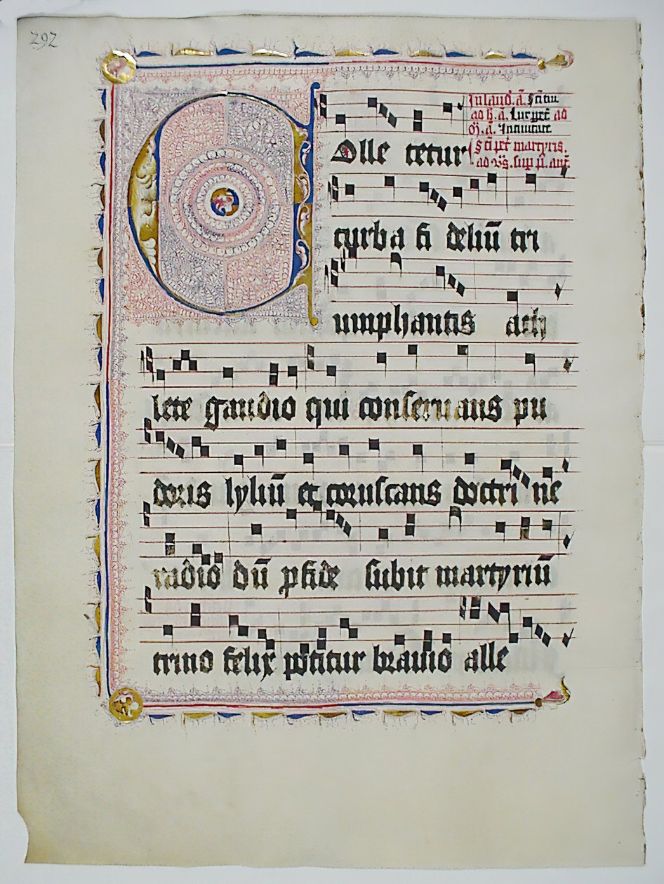 Bir Antiphonary, Almanca, 15. yüzyılın ikinci çeyreğinden Baş Harfi C ile El Yazması Yaprağı. by Unbekannt