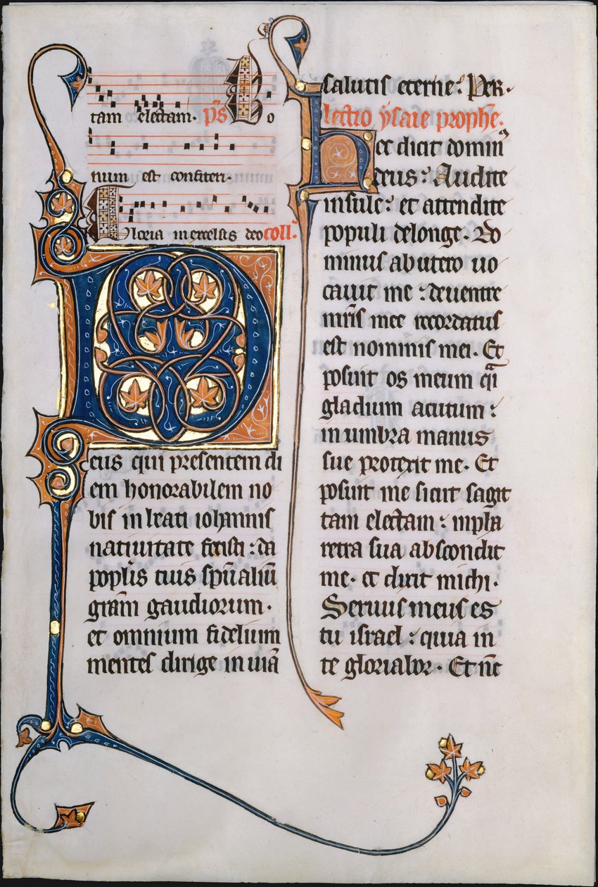Elyazması Yaprağı, Baş Harfli M, bir Missal