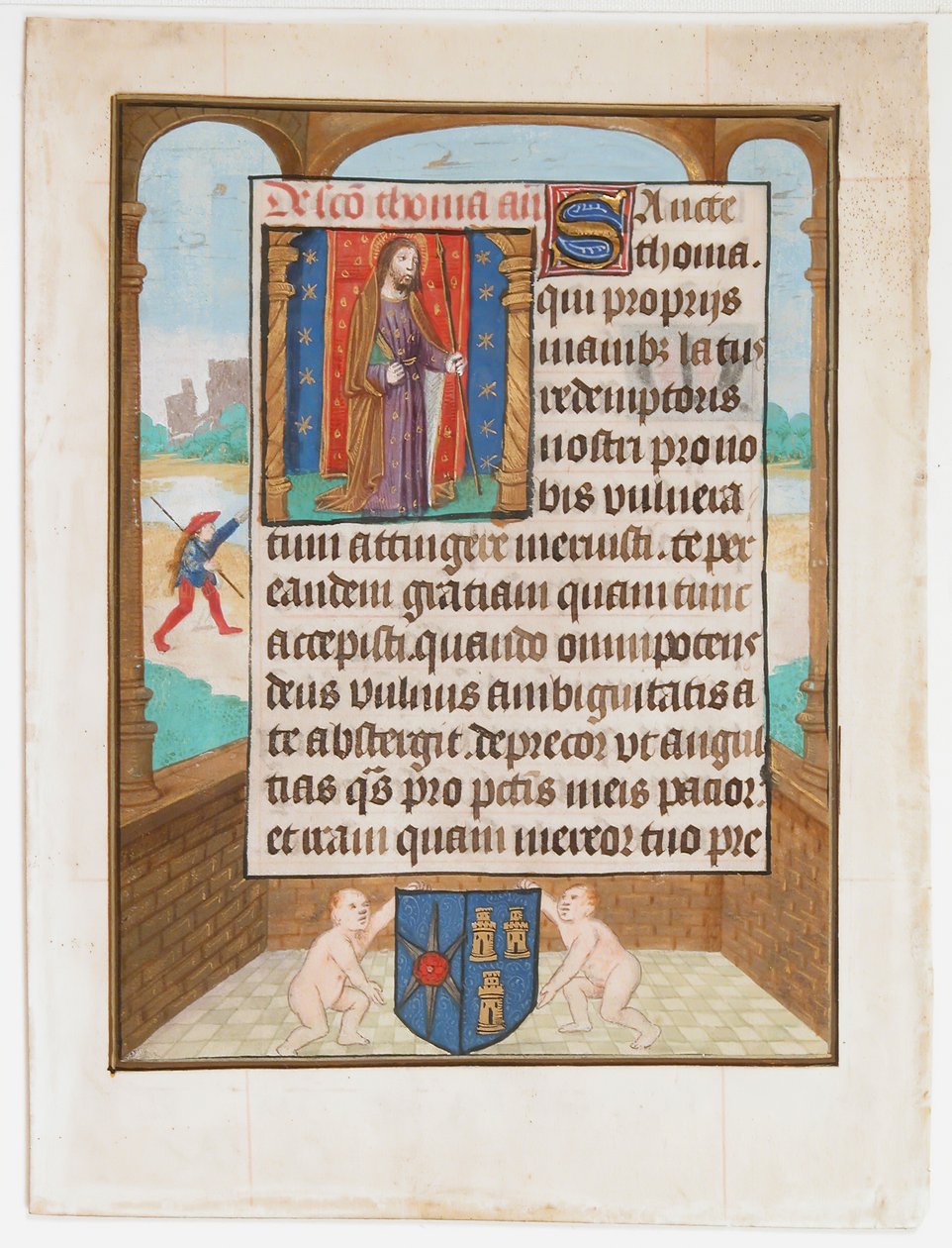 Saatler Kitabından Aziz Thomas ile El Yazması Yaprağı, yaklaşık. 1500. by Unbekannt