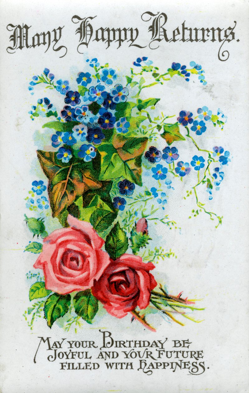 Birçok Mutlu İade, doğum günü kartı, c1921 by Unbekannt