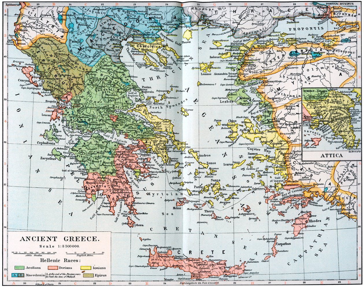 Antik Yunanistan Haritası, 1902 by Unbekannt
