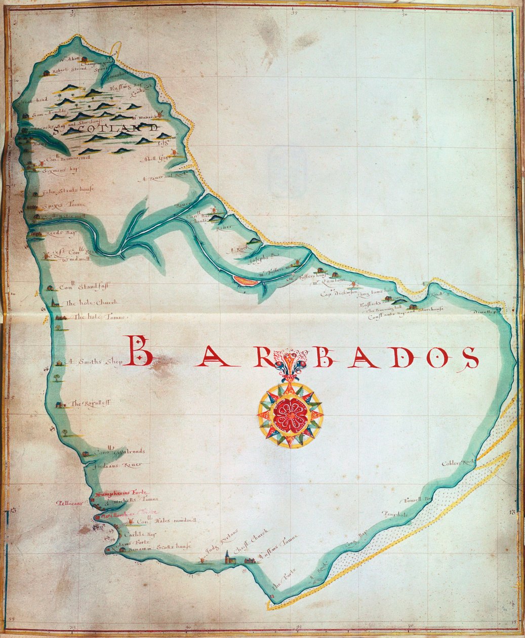 Barbados Haritası, 1683 by Unbekannt