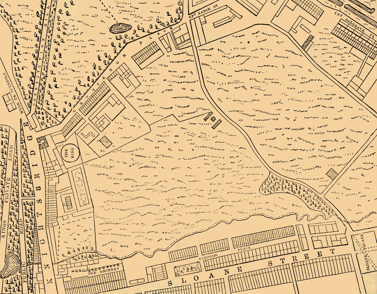 Belgravia haritası, 1814, c1876. by Unbekannt