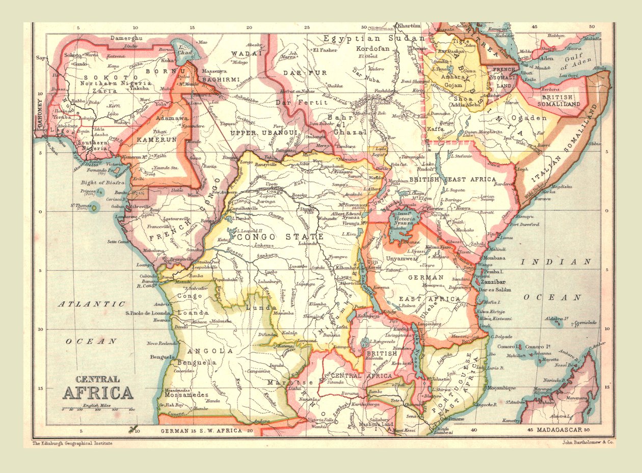 Orta Afrika Haritası, 1902. by Unbekannt