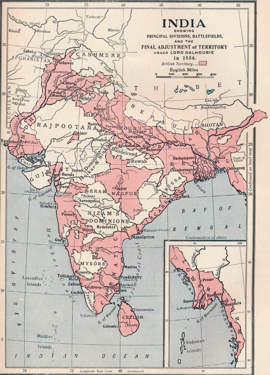 1856 1906 Hindistan Haritası. by Unbekannt