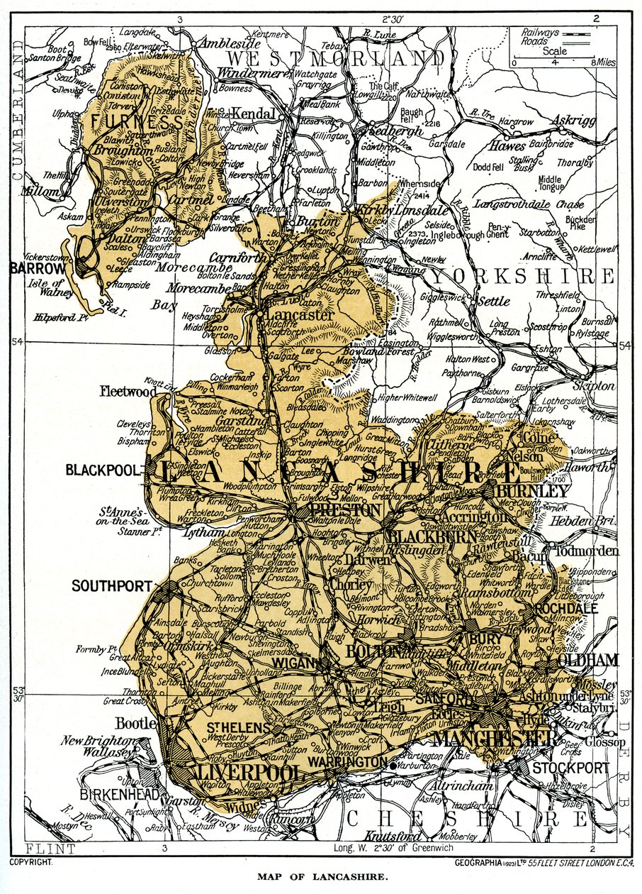 Lancashire Haritası, 1924-1926 by Unbekannt