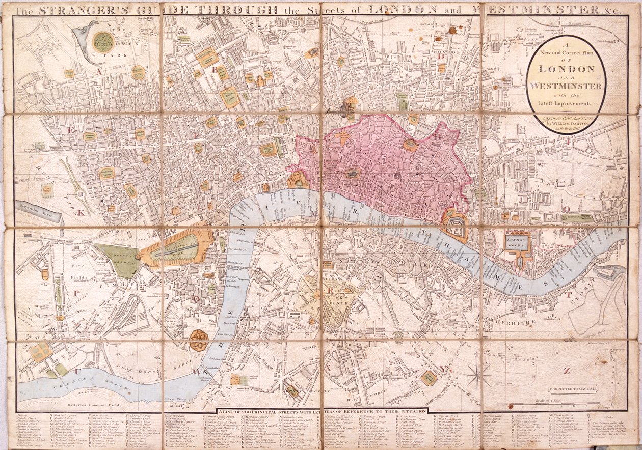 Londra Haritası, 1823 by Unbekannt