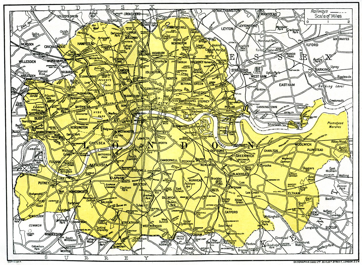 Londra Haritası, 1924-1926 by Unbekannt