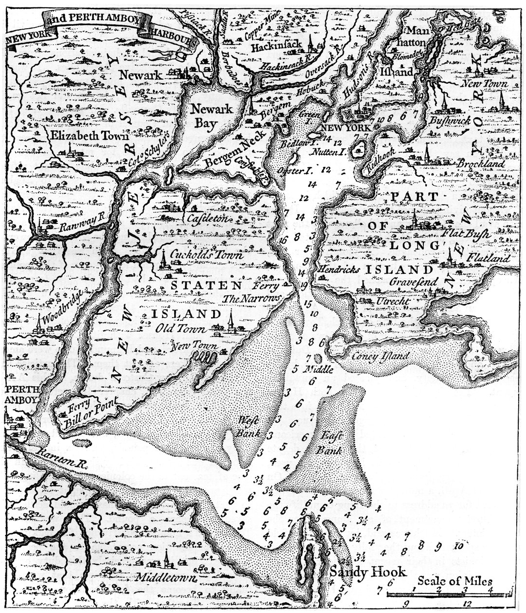 18. yüzyılın ortaları hakkında New York Haritası, c1880 by Unbekannt
