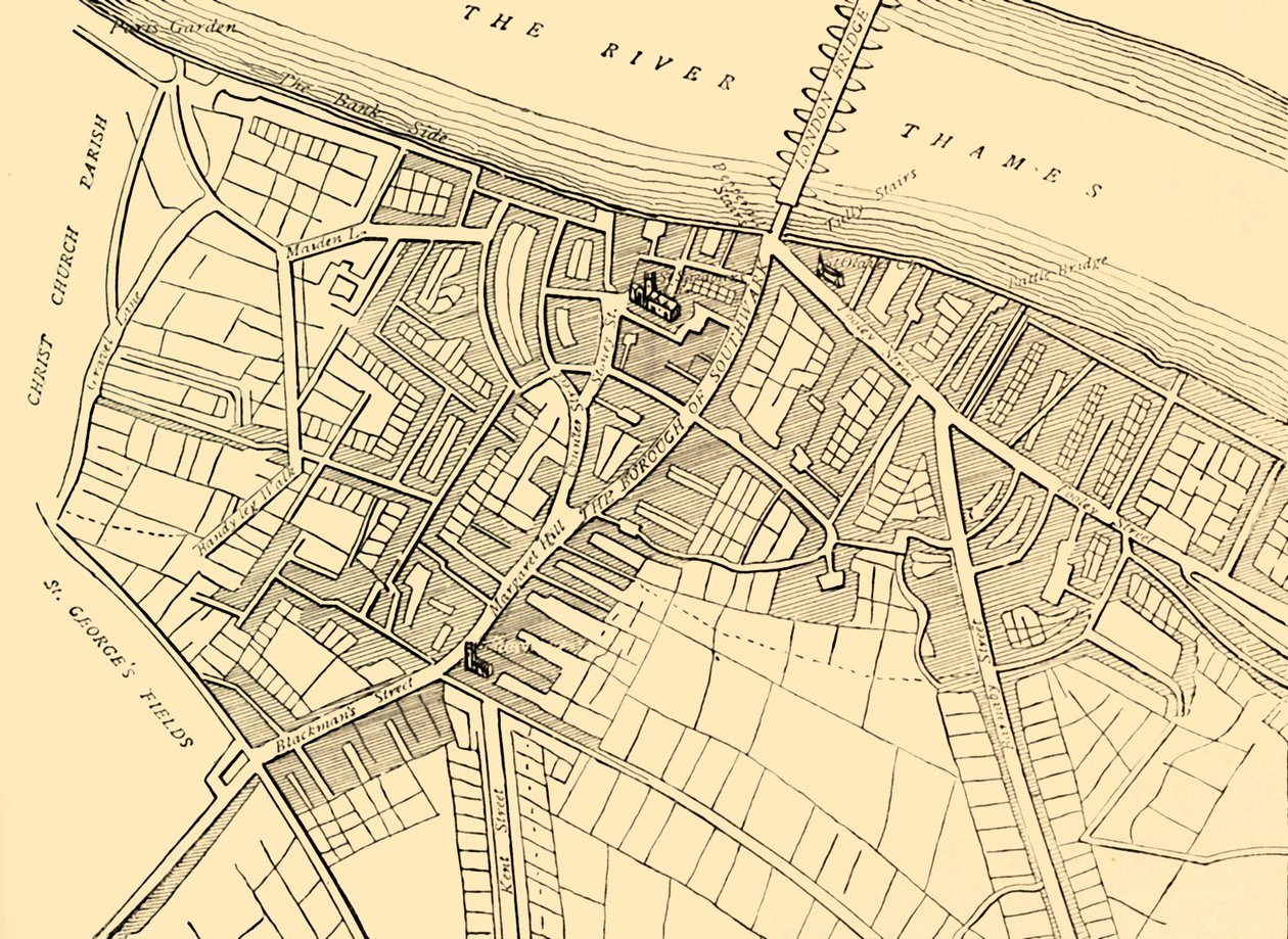 Southwark haritası, 1720, c1878. by Unbekannt