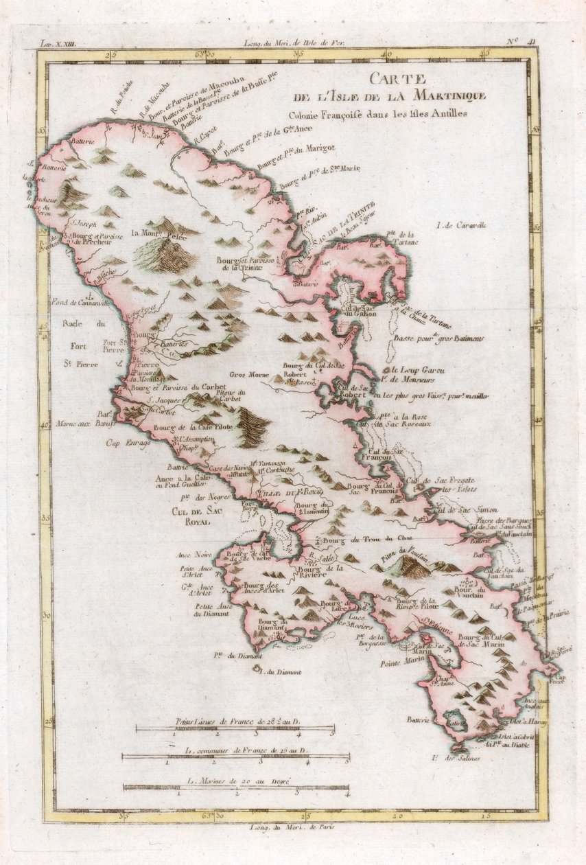 Karayip adası Martinique, c1783 haritası by Unbekannt