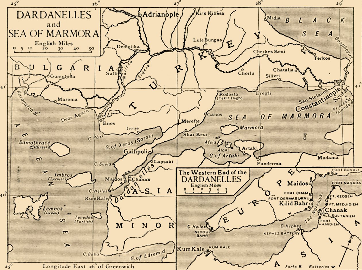 Çanakkale ve Marmara Denizi Haritası, c1914, 1920. by Unbekannt