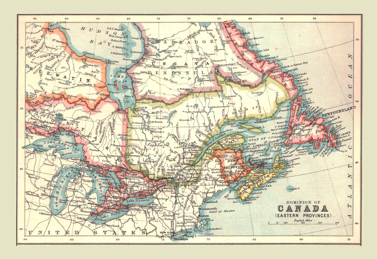 Kanada Dominion Haritası, Doğu İlleri, 1902. by Unbekannt