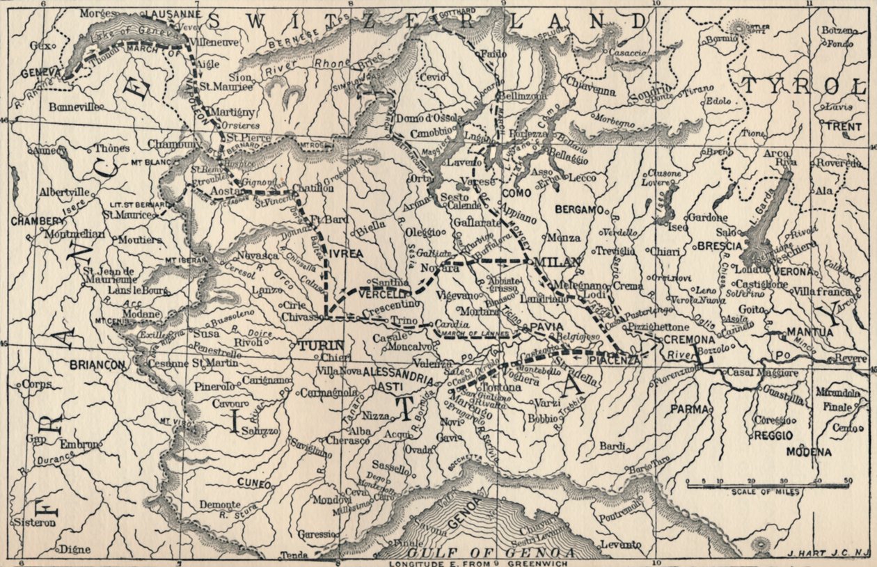Marengo Seferi Haritası, 1800, 1896 by Unbekannt