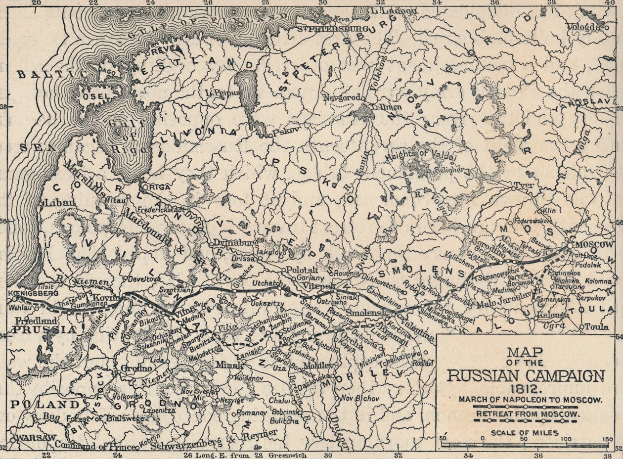 Rus Seferi Haritası, 1812, 1896 by Unbekannt