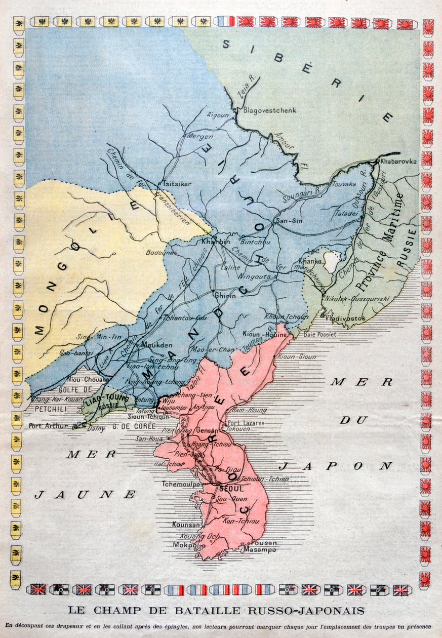 1904 Rus-Japon Savaşı Haritası by Unbekannt