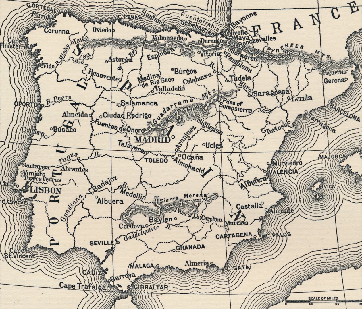 İspanyol Seferi Haritası, c1807-1814, 1896 by Unbekannt
