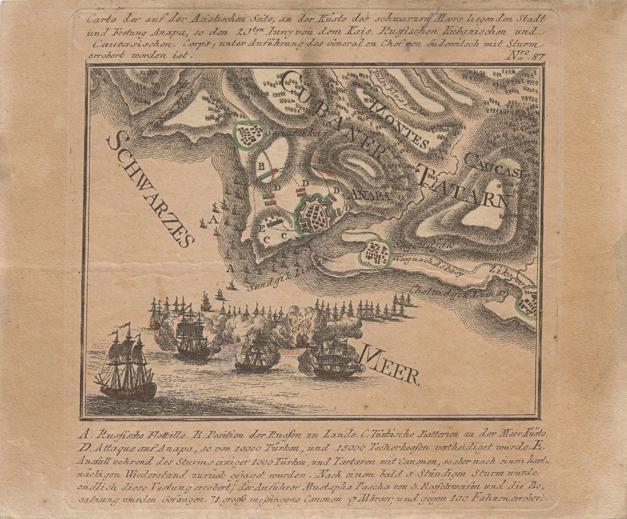 Anapa deniz kalesinin Rus birlikleri tarafından Haziran 1791, 1791