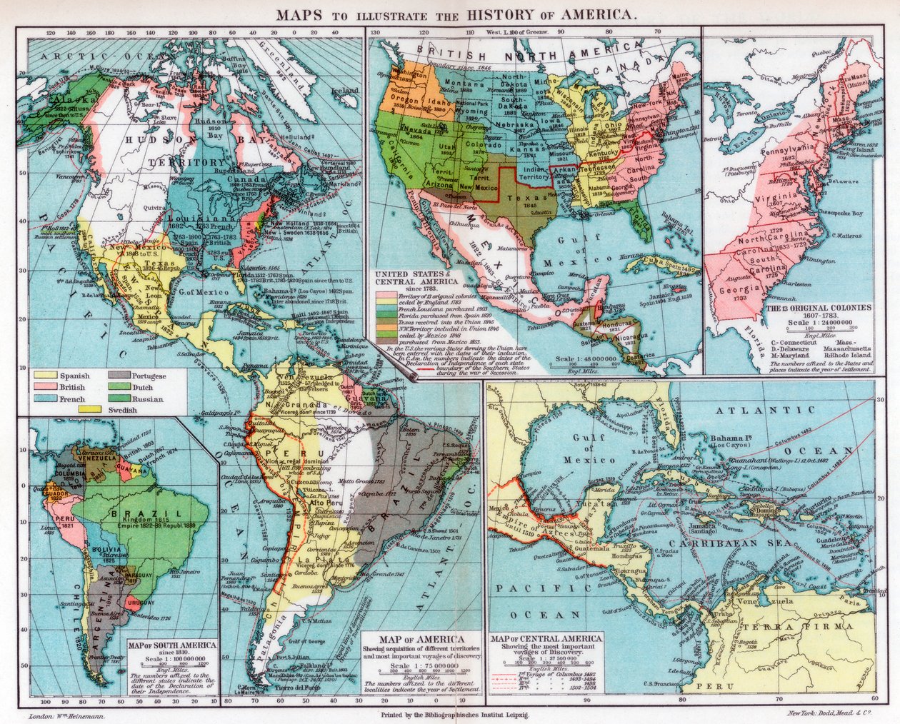 Amerika tarihini gösteren haritalar, 1901 by Unbekannt