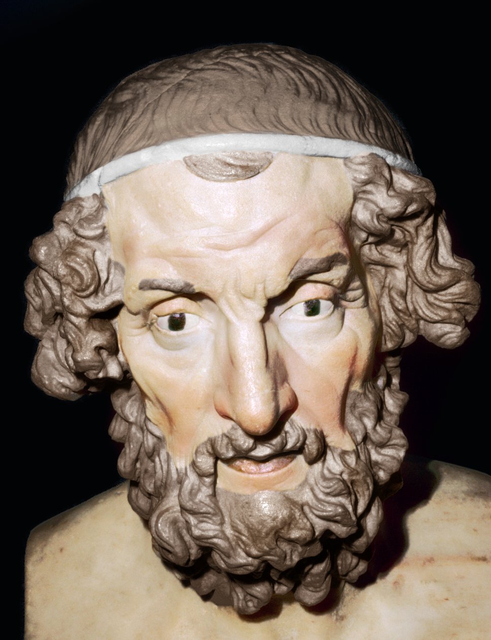Homer, Roma, Baiae, Campania, İtalya, 1.-2. yüzyıl mermer portre büstü. by Unbekannt