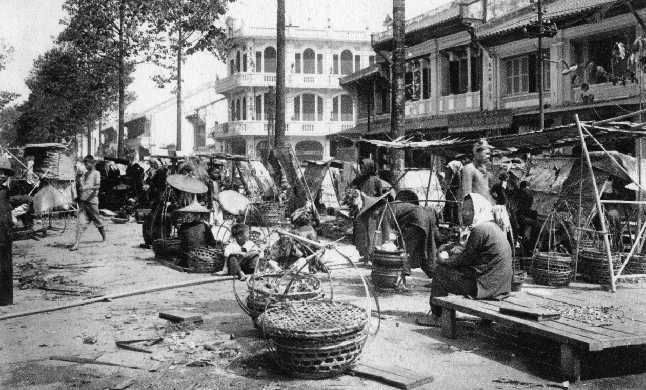 Pazar, Cholon, Saygon, Vietnam, 20. yüzyıl by Unbekannt