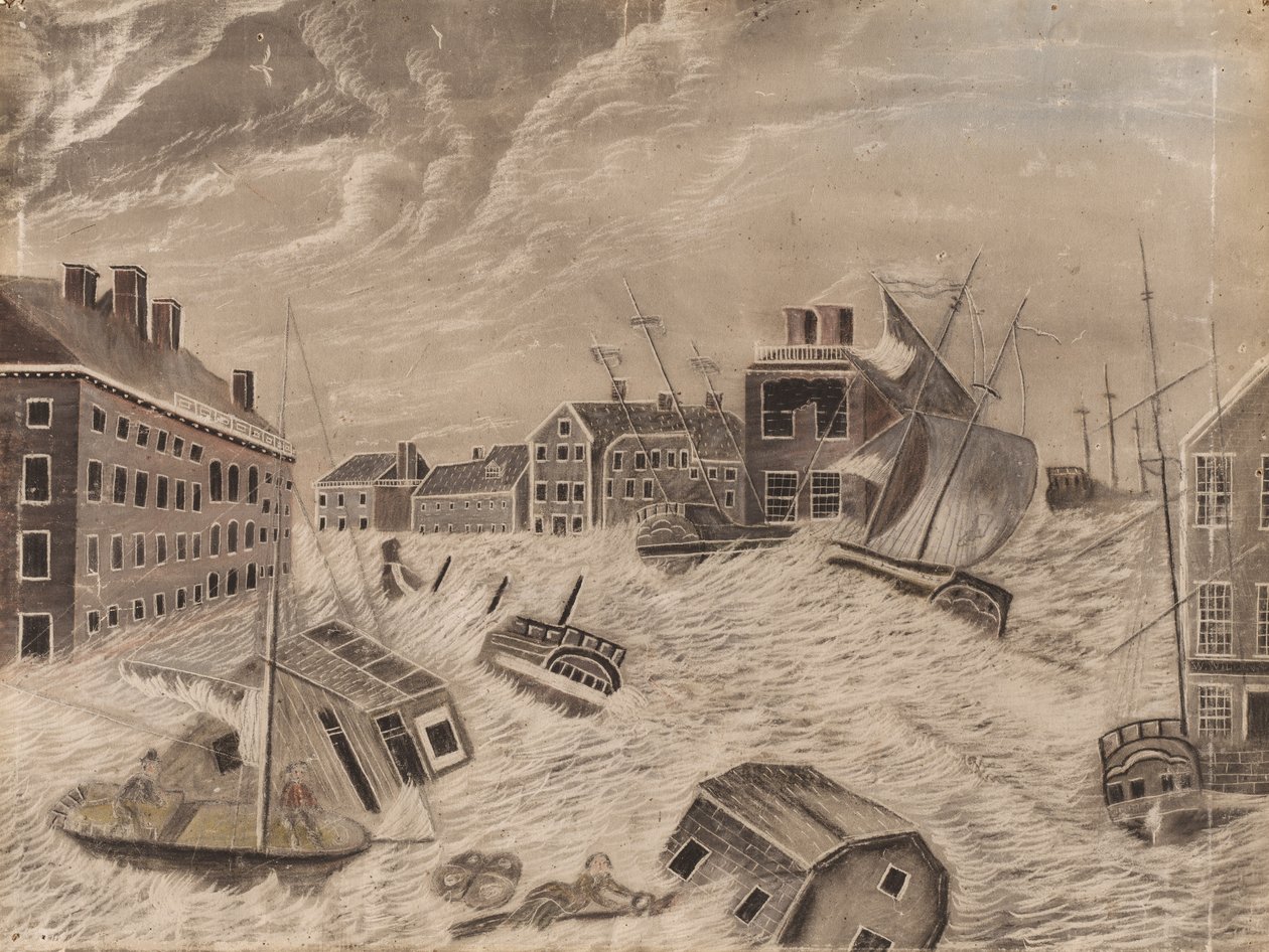 Pazar Meydanı, Providence, Rhode Island, Büyük Eylül Fırtınası Sırasında, 1815, 1815. by Unbekannt