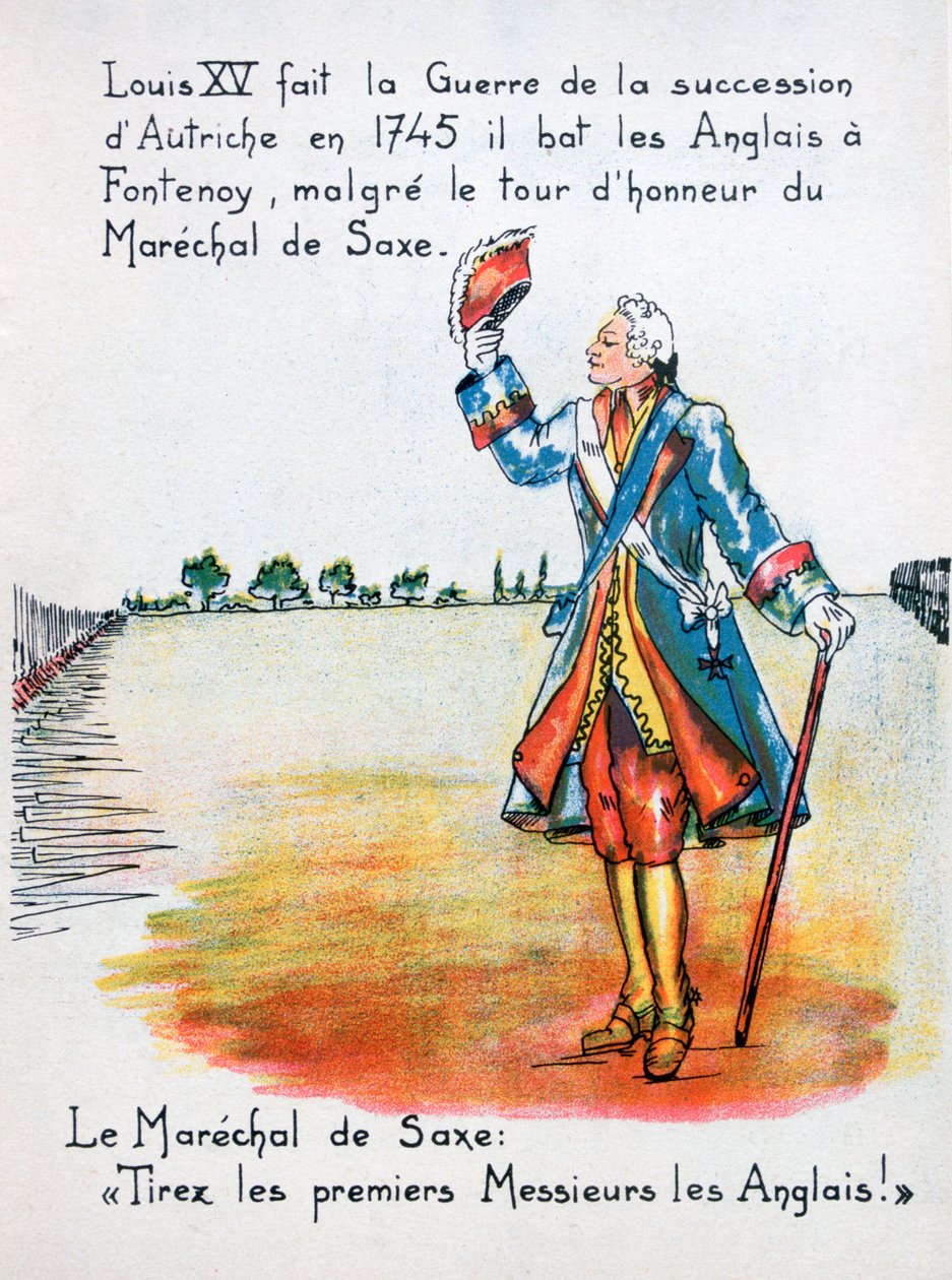 Mareşal Maurice de Saxe, Fontenoy Savaşı, 11 Mayıs 1745 20. yüzyıl by Unbekannt