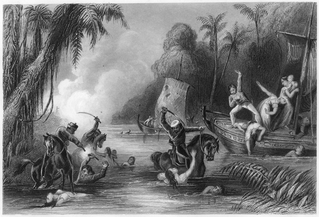 Cawnpore açıklarında teknelerde katliam, 1857, c1860 by Unbekannt