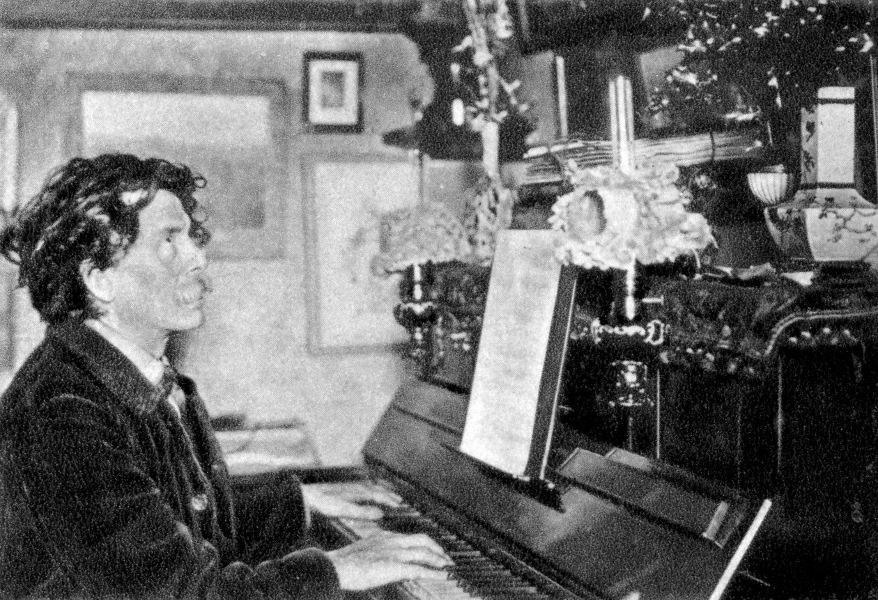 Maurice Rollinat, Fransız şair, piyano çalıyor, 1902 by Unbekannt