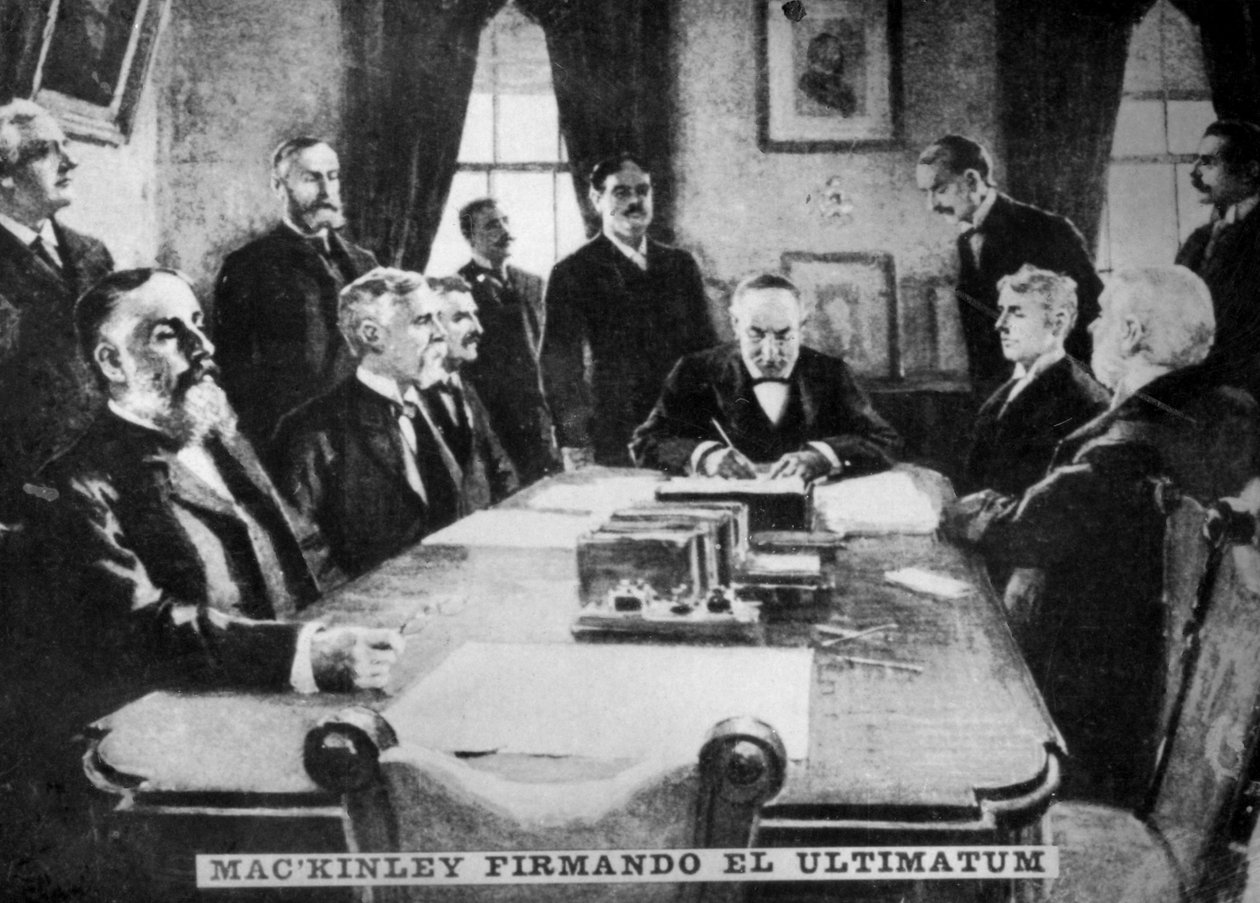 McKinley ültimatomu imzaladı, 12 Nisan 1898, c1910 by Unbekannt