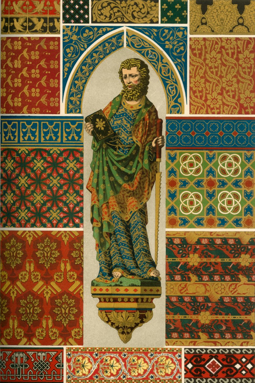 Ortaçağ dokuma, nakış, emaye ve boyalı heykel, 1898. by Unbekannt
